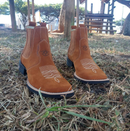 Kit Bota Patrón de Cuero Legítimo con Plantilla Ortopédica +REGALOS: Sombrero, Billetera, Cinturón, Cuchillo y Vaso Térmico