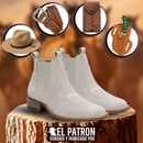 Kit Bota Barreto de Cuero Legítimo con Plantilla Ortopédica +REGALOS: Cuchillo con Funda, Cinturón, Sombrero y Porta Celular