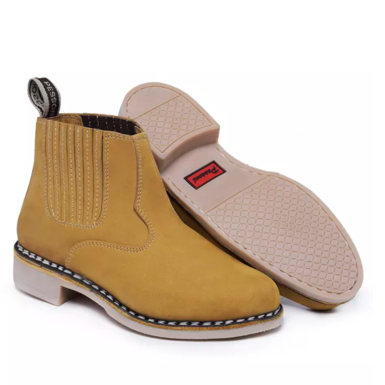 Kit Bota Bravo de Cuero Genuino con Plantilla Ortopédica +REGALOS: Funda, Llavero y Cinturón de Cuero