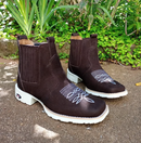 Kit Bota Patrón de Cuero Legítimo con Plantilla Ortopédica +REGALOS: Sombrero, Billetera, Cinturón, Cuchillo y Vaso Térmico